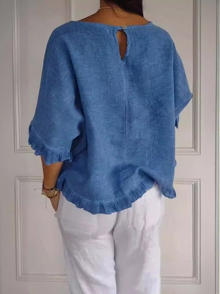 Orlena | Women’s Ruffle Hem Relaxed Blouse