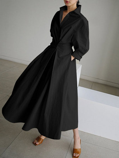 Sofia | Women’s Tailored Wrap Shirt Maxi Dress