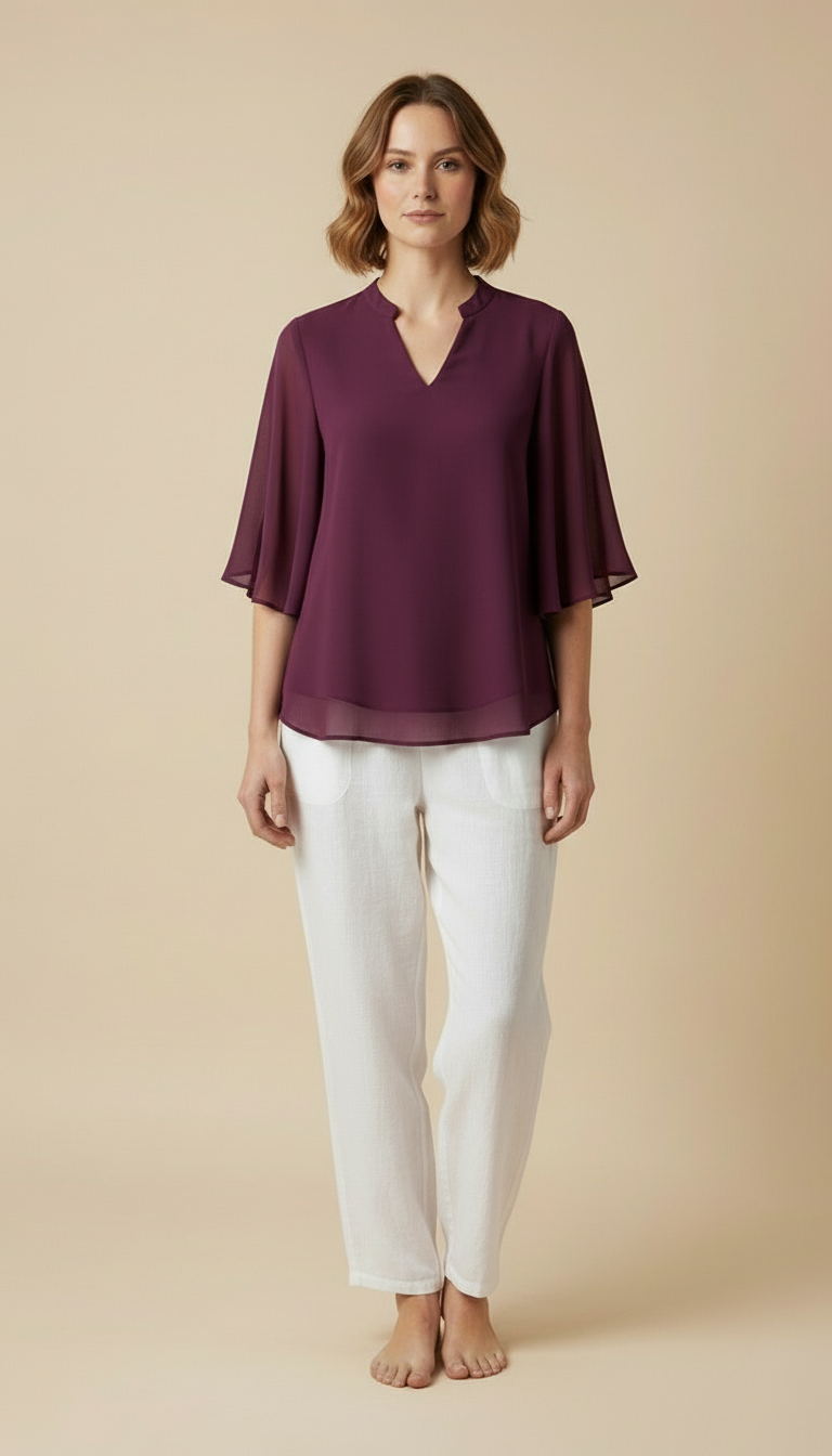 Seravyn | Women’s Relaxed V-Neck Summer Top
