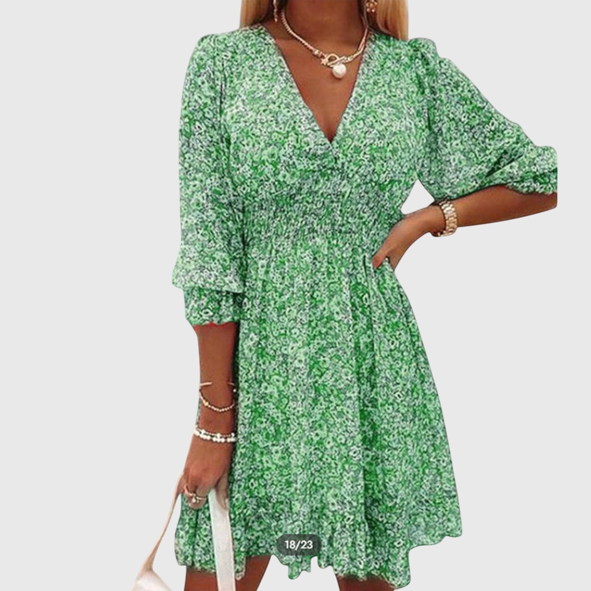 Sofia | V Neck Smocked Mini Dress