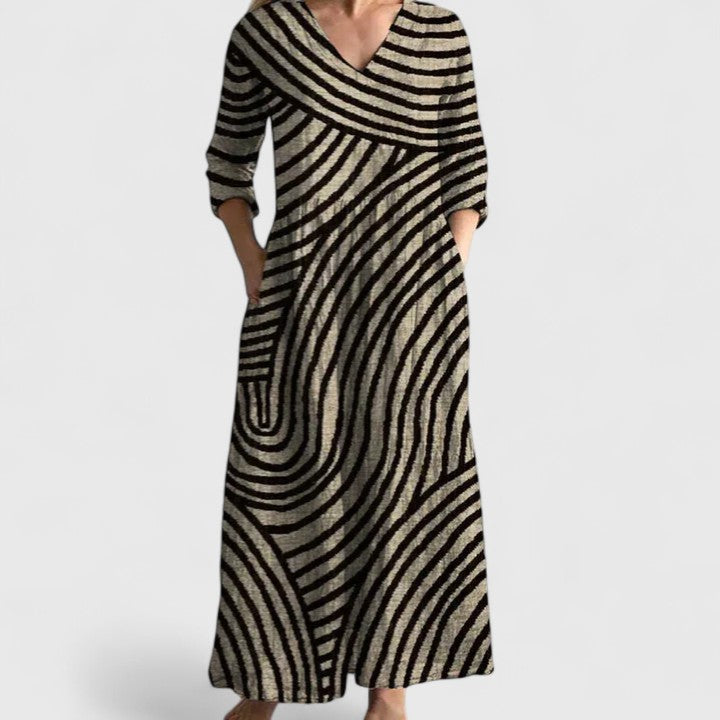 Women’s Striped Elegant Maxi Dress