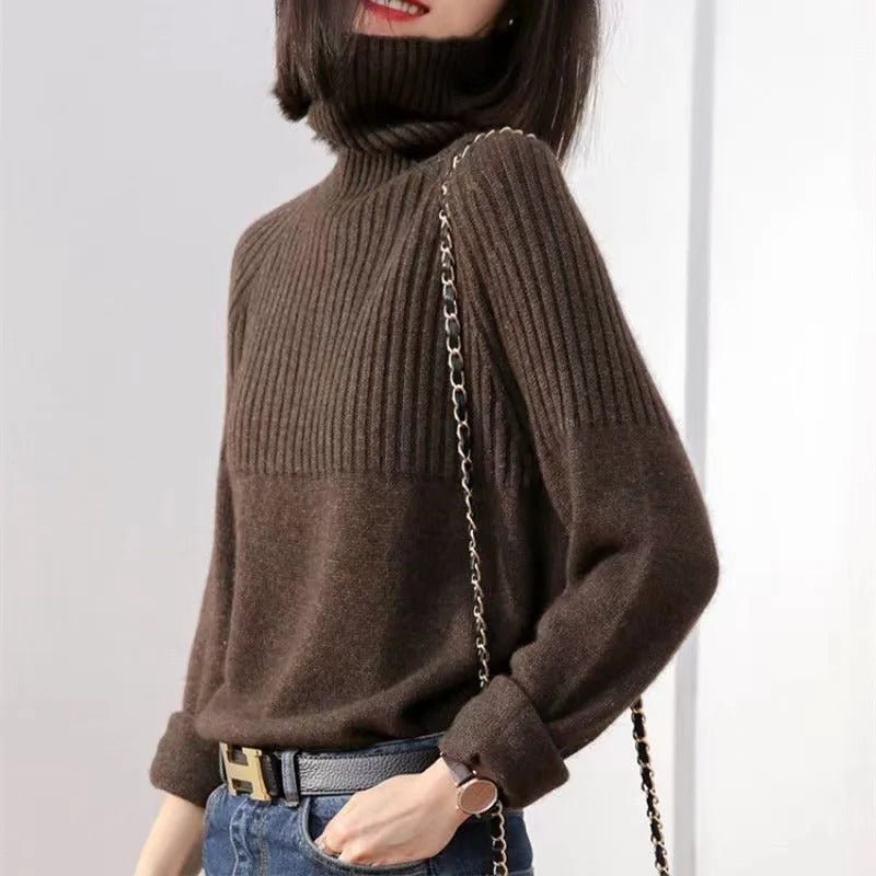 Turtleneck Knit Women Sweater