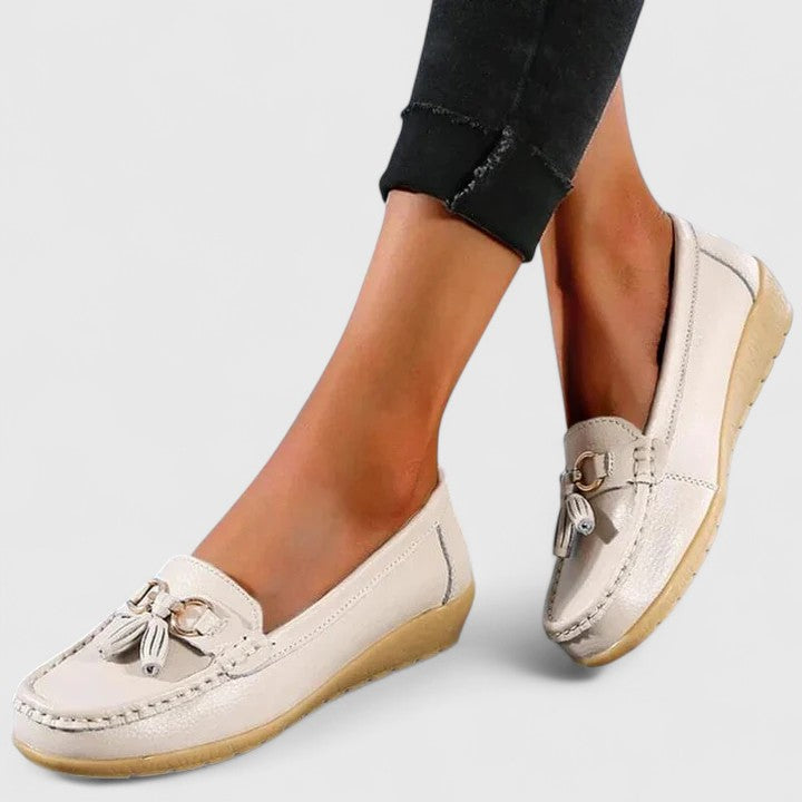 Women’s Orthopedic Slip-On Loafers with Tassel Detail