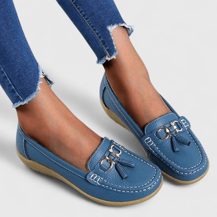 Women’s Orthopedic Slip-On Loafers with Tassel Detail