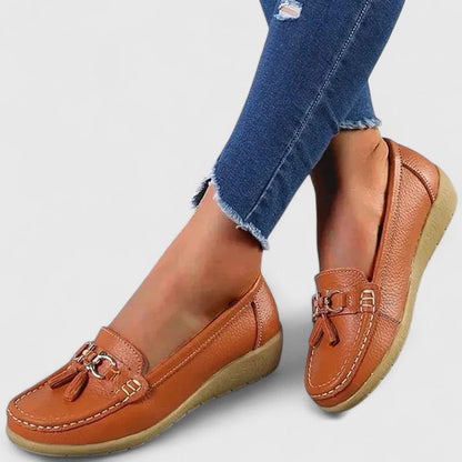 Women’s Orthopedic Slip-On Loafers with Tassel Detail