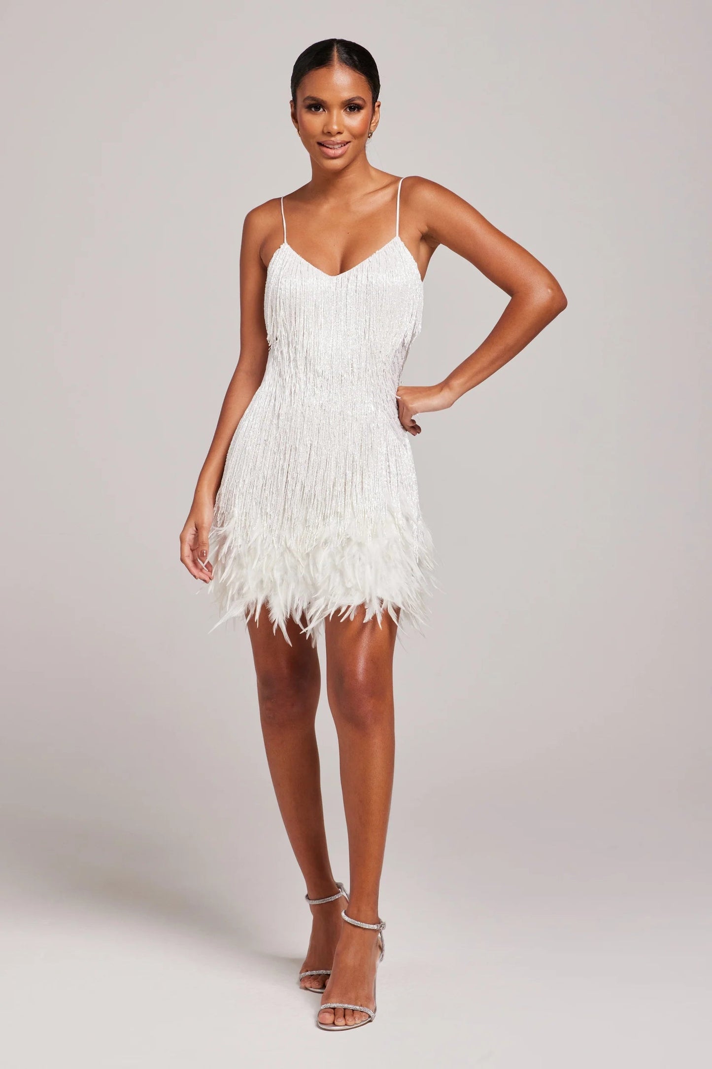 Women’s Cocktail Dress with Fringe Feathers