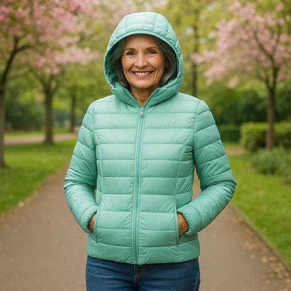 Women’s Quilted Jacket – Zip-Front Long Sleeve Outerwear