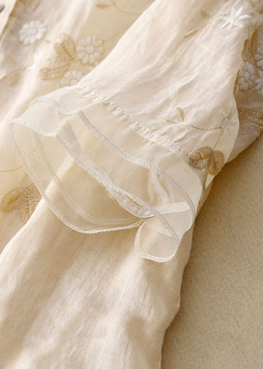 Avery | Lightweight Embroidered Summer Button Top