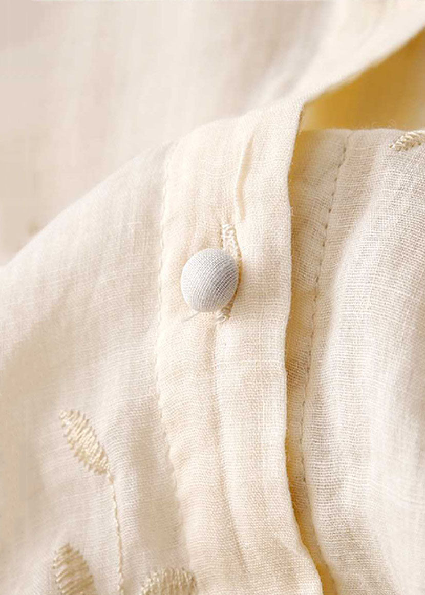 Avery | Lightweight Embroidered Summer Button Top