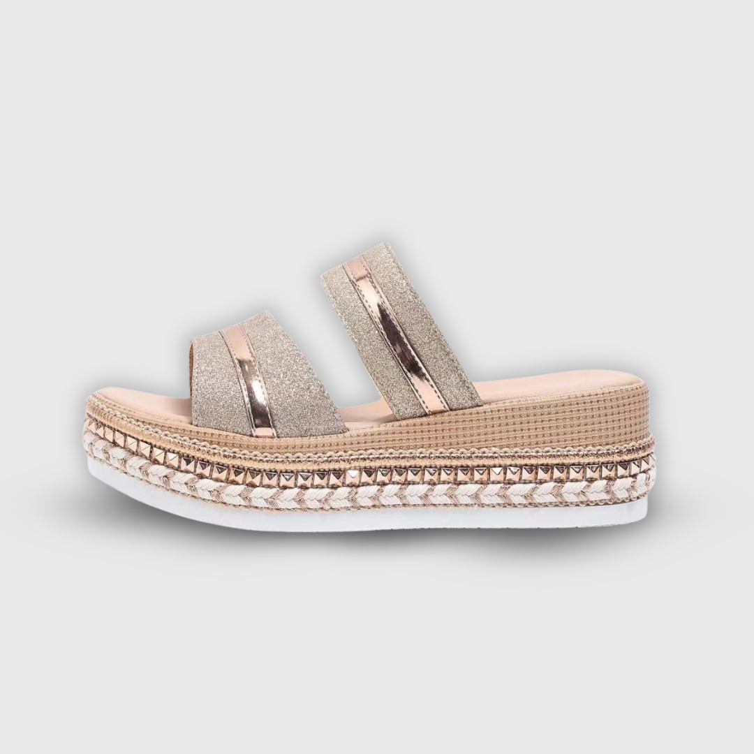 Casey | Platform Summer Slide Sandals with Double Straps