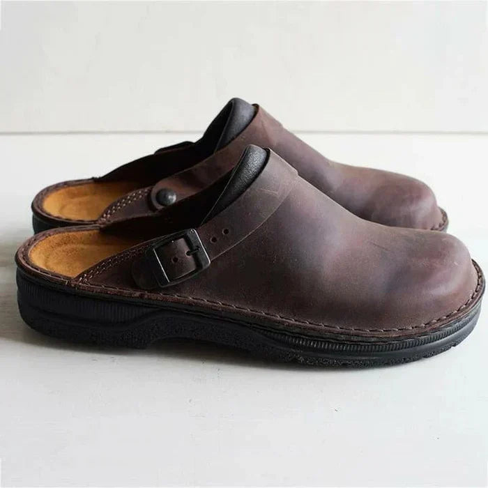 Men's Leather Clogs – Casual Slip On Comfort Shoes