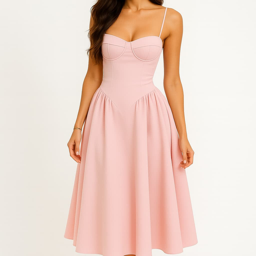 Elvirea | Corset-Style Midi Dress