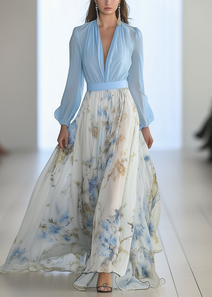 Elise | Floral Print Flowing Maxi Dress