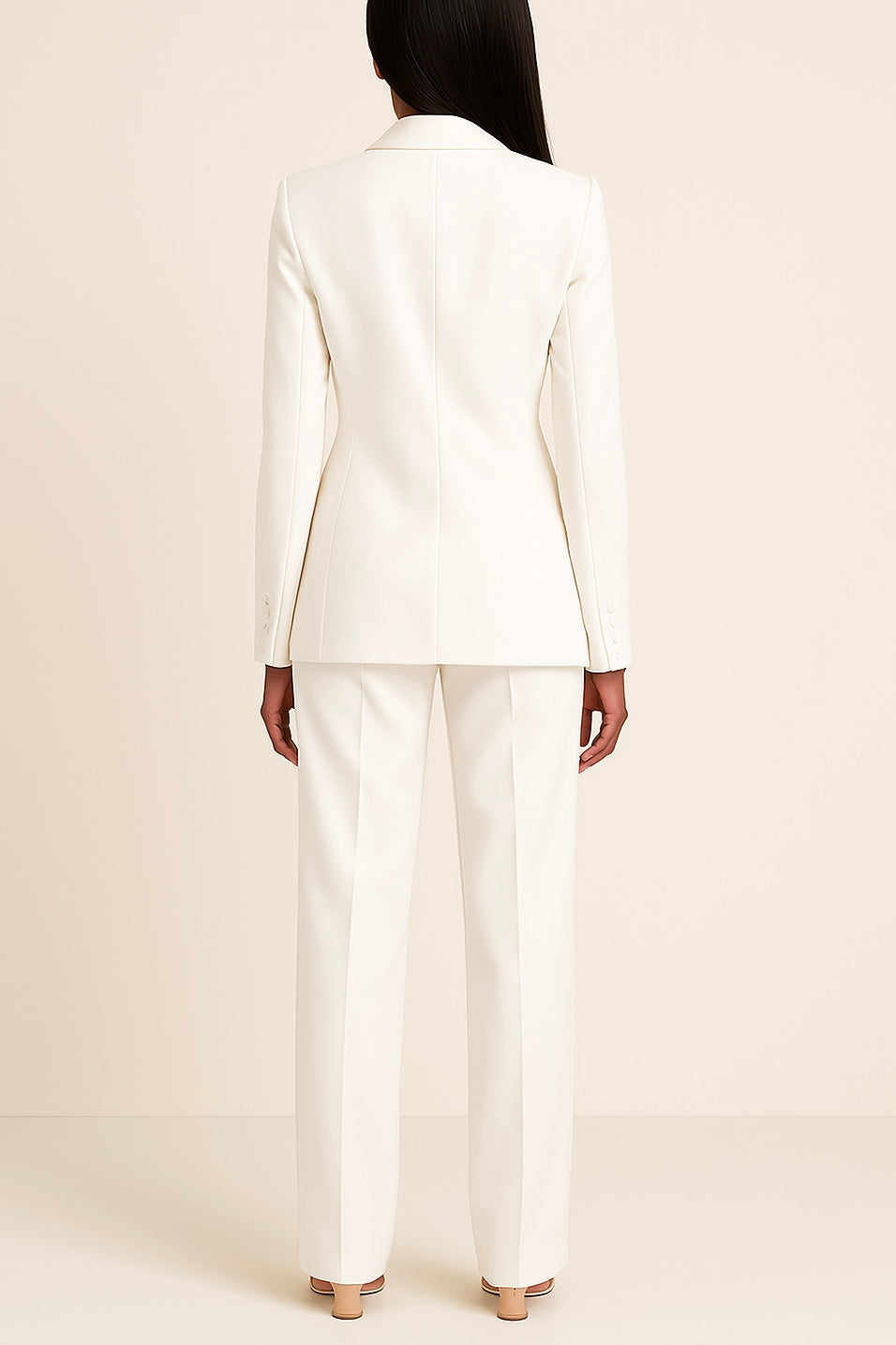 Women’s Elegant Evening Set – Single Button Blazer and Wide Leg Pants
