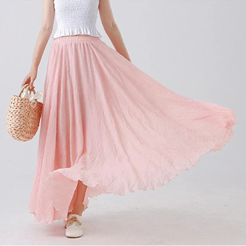 Avelune | Women’s Flowing Elastic Waist Maxi Skirt