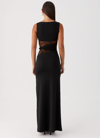 Serena | Women’s Lace Panel Sleeveless Evening Maxi Dress