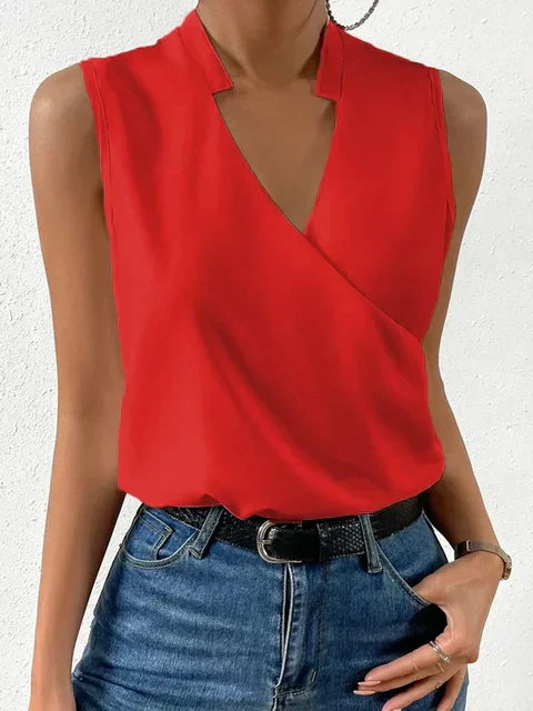 Calithea | Women’s Sleeveless Wrap Style Blouse