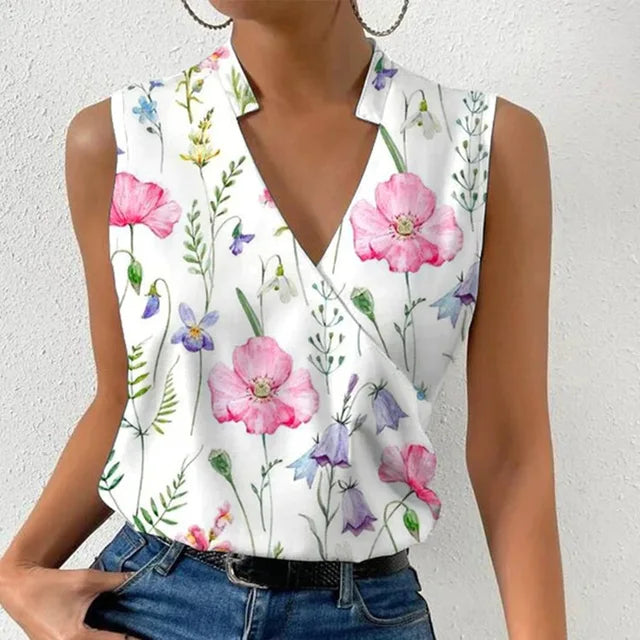 Calithea | Women’s Sleeveless Wrap Style Blouse