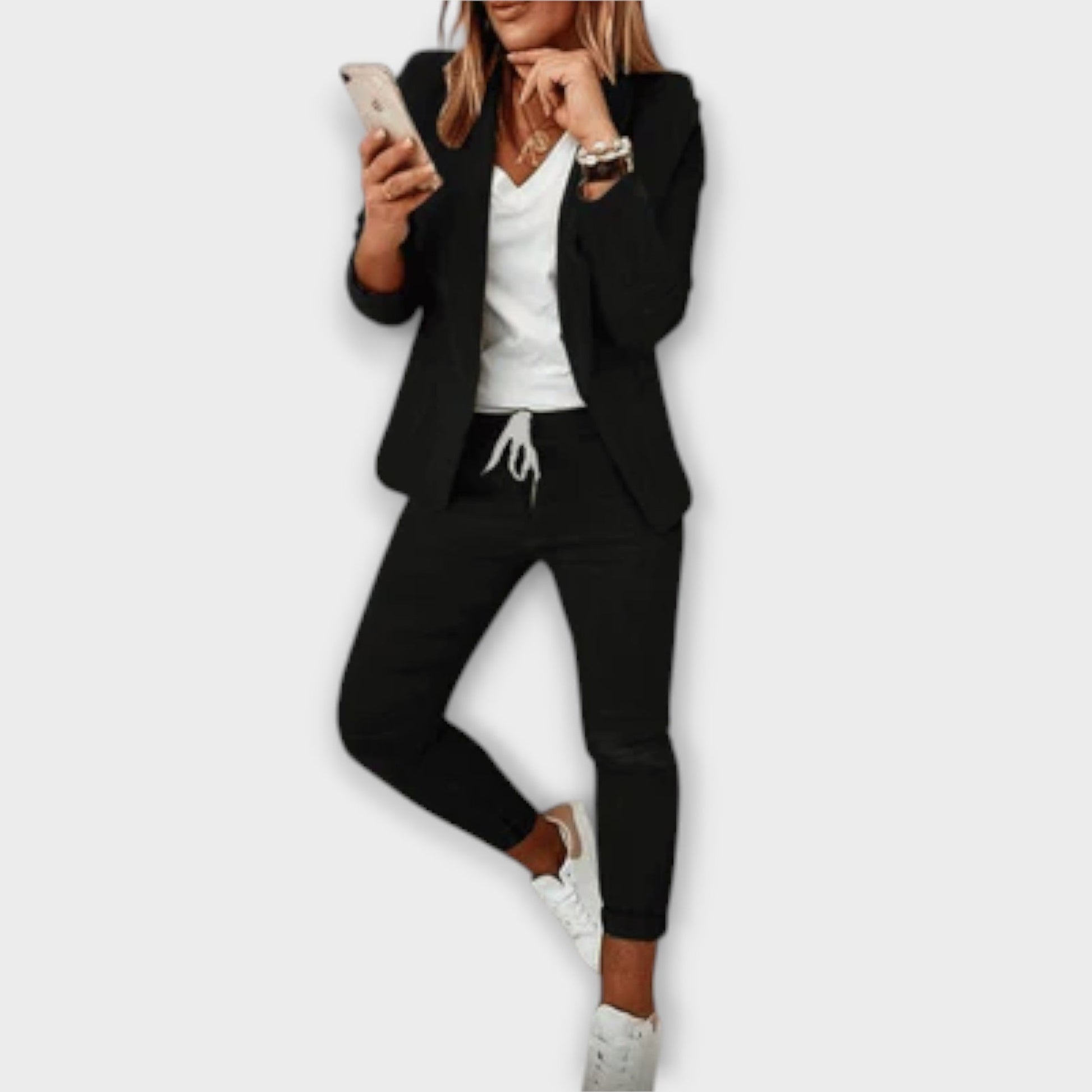 Women’s Tailored Blazer Suit Set – Structured Fit Two Piece Set