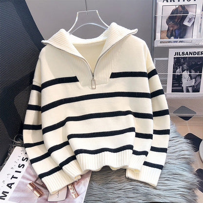 Knit Half-Zip Cozy Women Sweater
