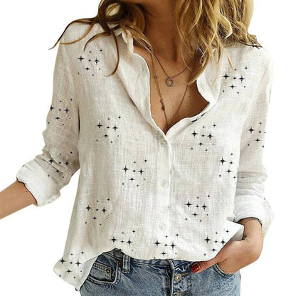 Elaris | Women’s Printed Button Front Casual Blouse