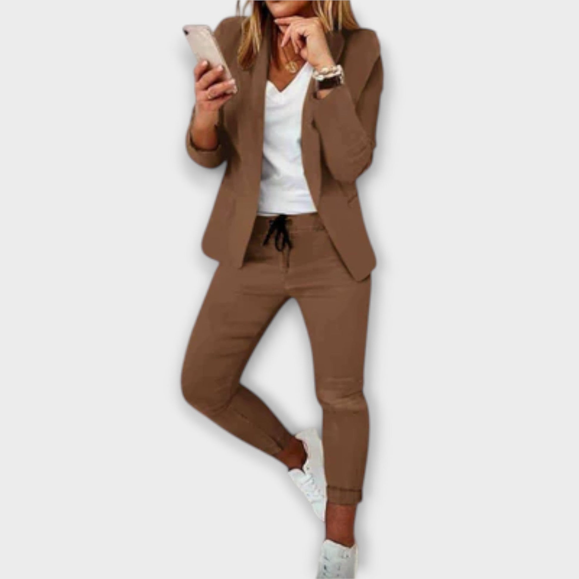 Women’s Tailored Blazer Suit Set – Structured Fit Two Piece Set