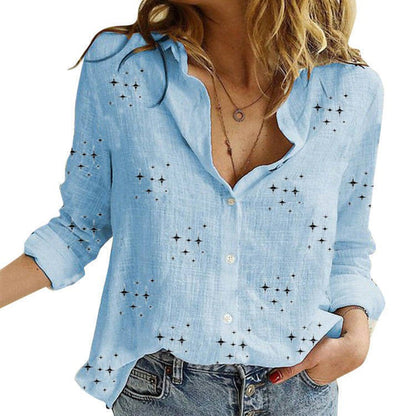 Elaris | Women’s Printed Button Front Casual Blouse