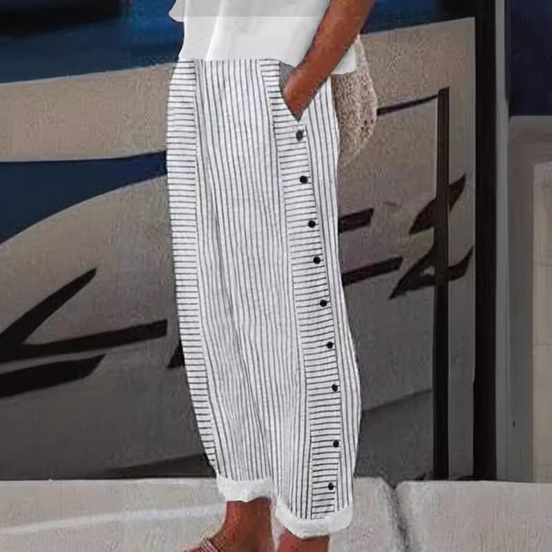 Lioren | Women’s Striped Cropped Summer Pants