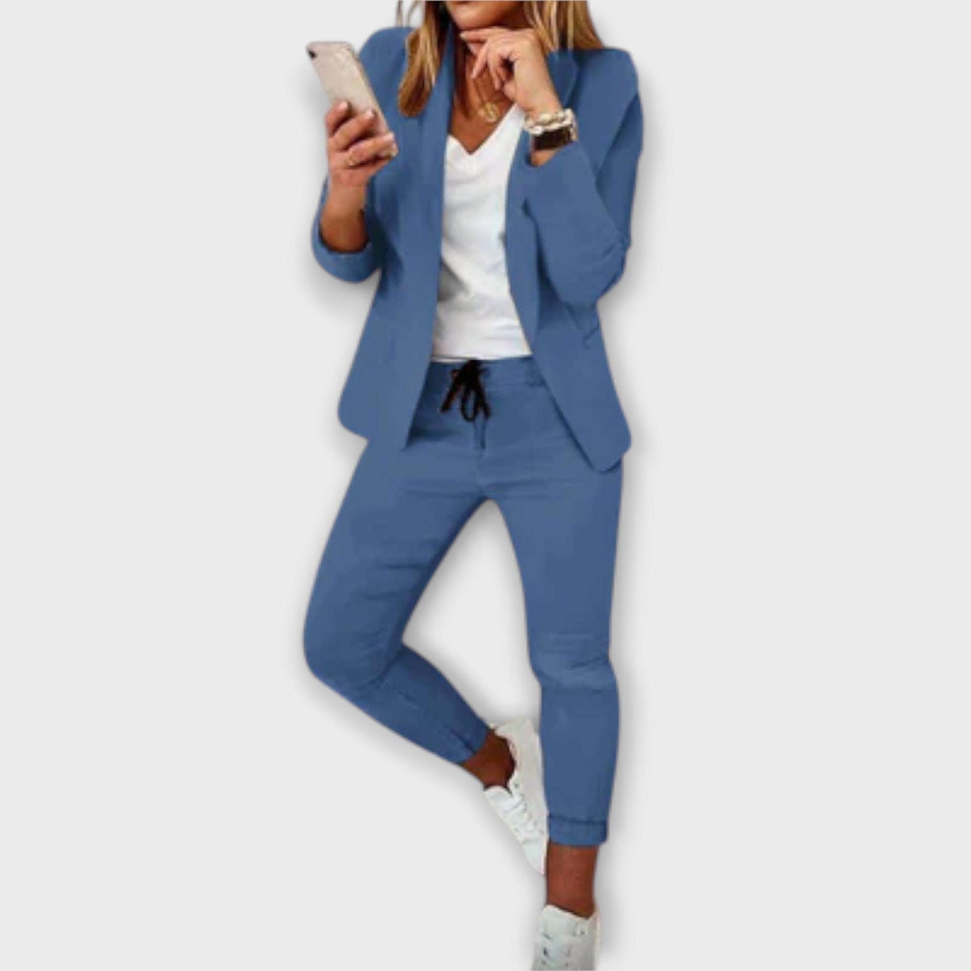 Women’s Tailored Blazer Suit Set – Structured Fit Two Piece Set