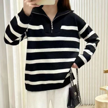 Knit Half-Zip Cozy Women Sweater