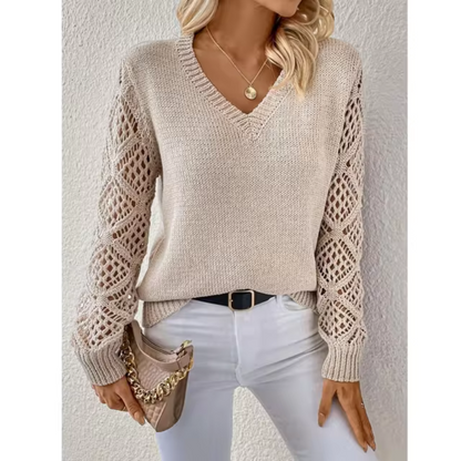 Knit V-Neck Cozy Women Sweater