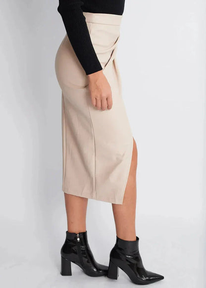 Orlisse | Women’s Draped High Waist Midi Wrap Skirt