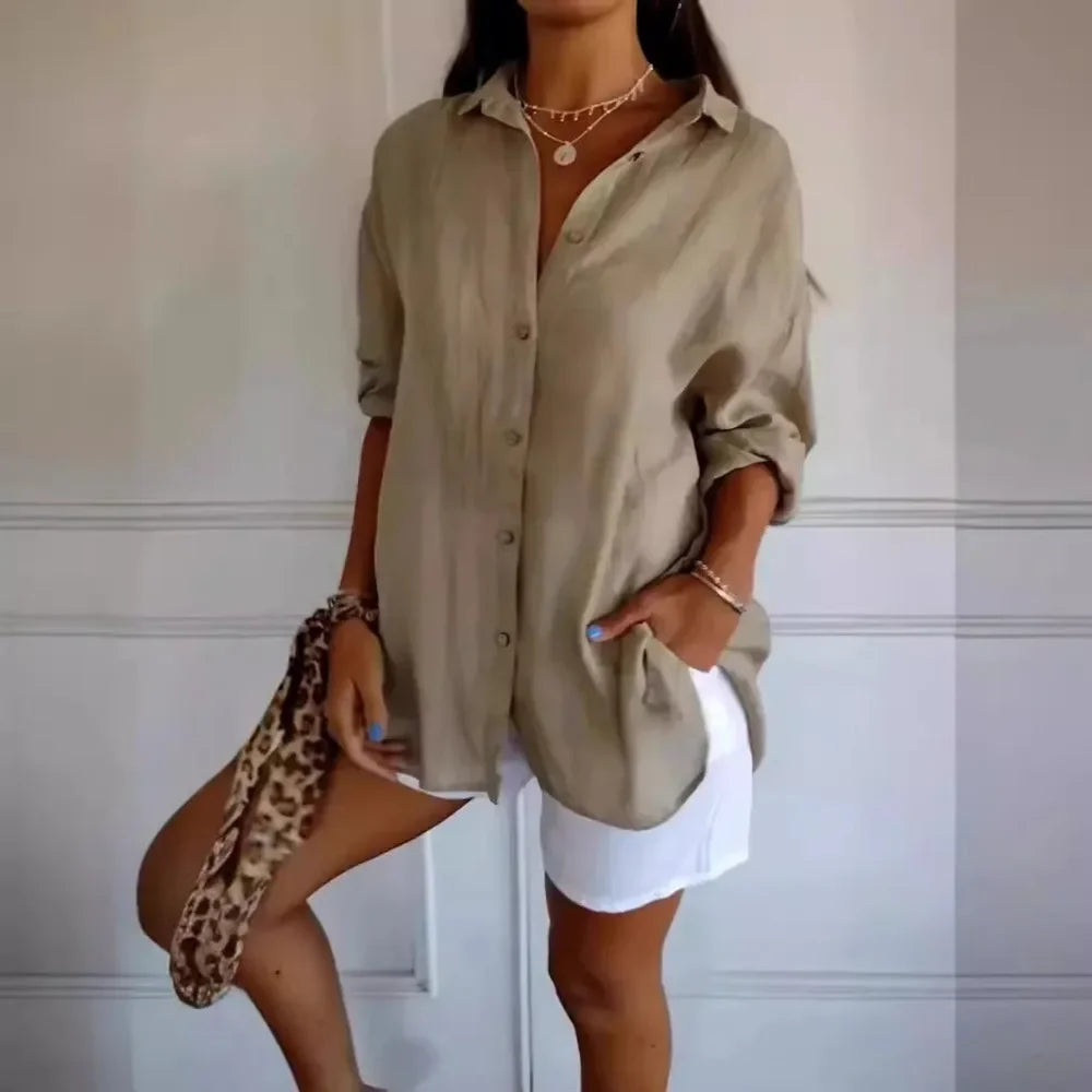 Noa | Relaxed Button Front Spring Blouse