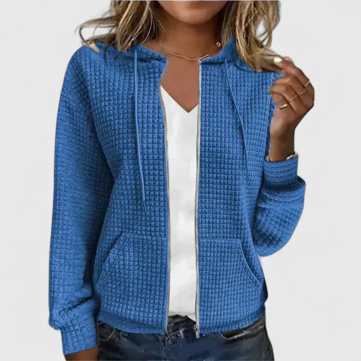 Women’s Zip-Up Jacket – Hooded Long Sleeve Outerwear