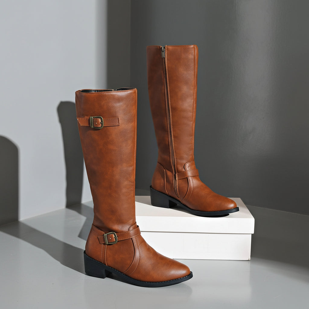 Women’s Orthopedic Leather Boots – Knee-High Supportive Walking Boots