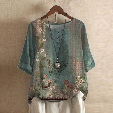 Rowan | Relaxed Floral Print Summer Blouse