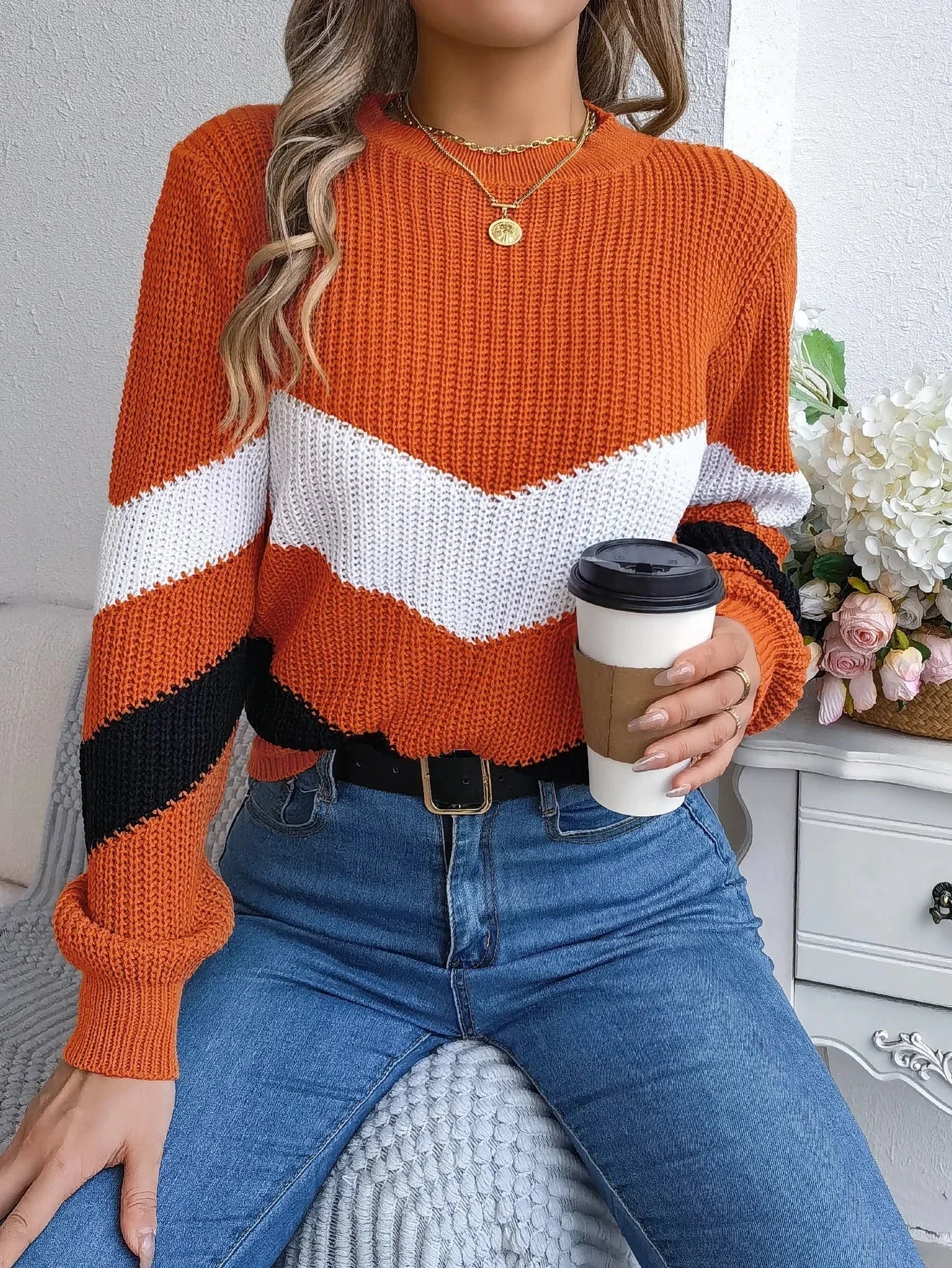 Colorblock Knit Sweater