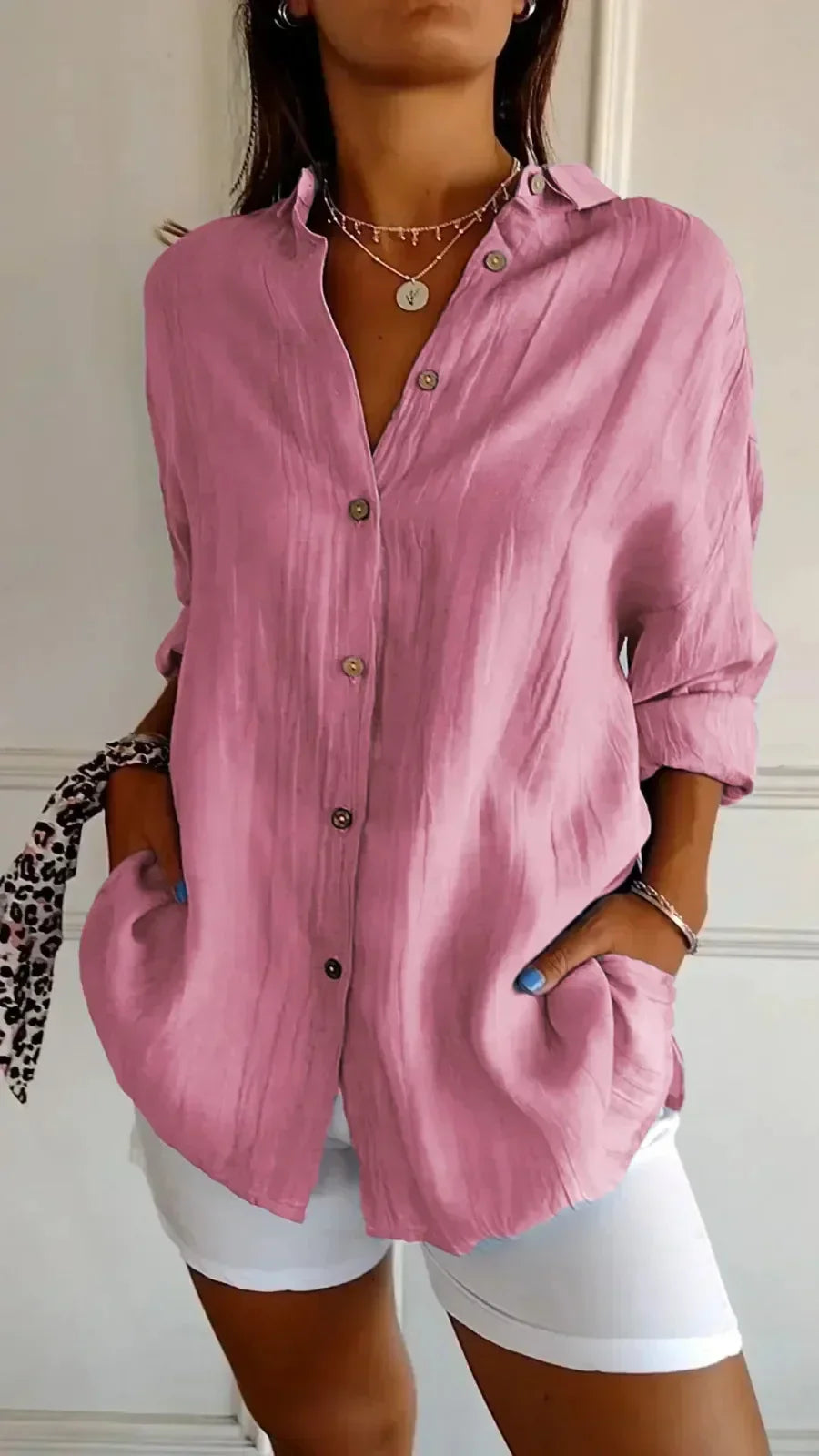 Noa | Relaxed Button Front Spring Blouse