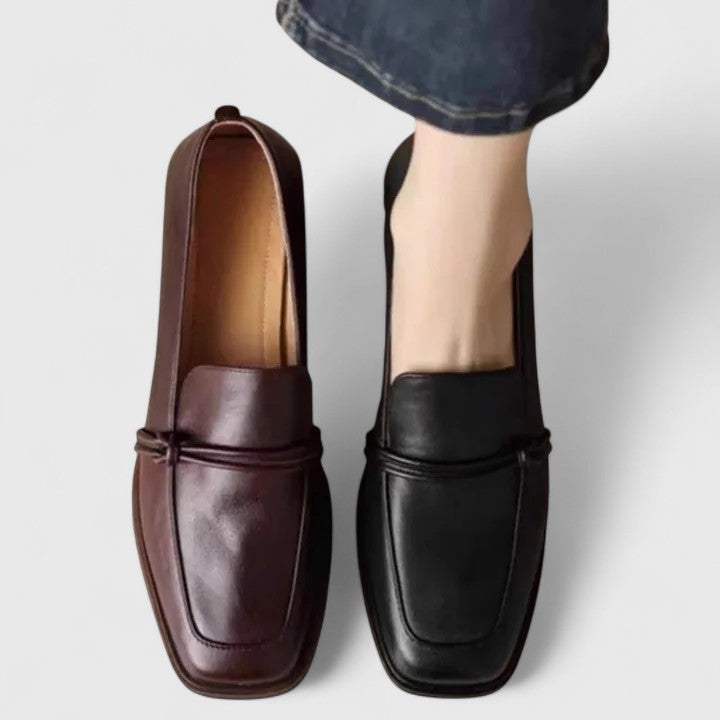 Women’s Orthopedic Slip-On Loafers – Supportive Block Heel Walking Shoes