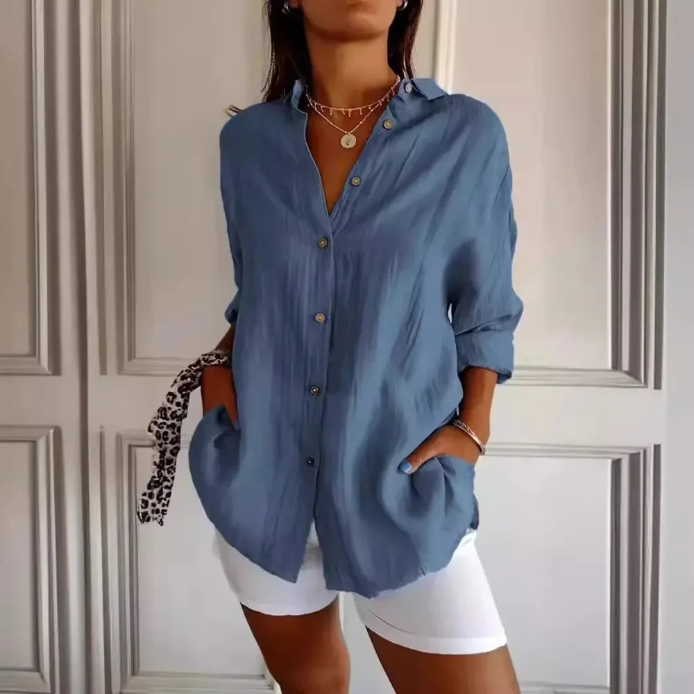 Noa | Relaxed Button Front Spring Blouse