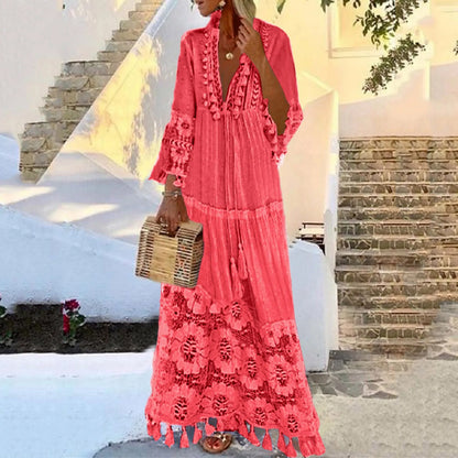 Yarisse | Women’s Tassel Detail Boho Maxi Dress