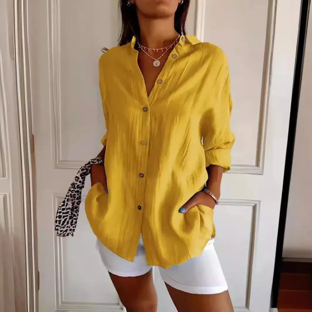 Noa | Relaxed Button Front Spring Blouse