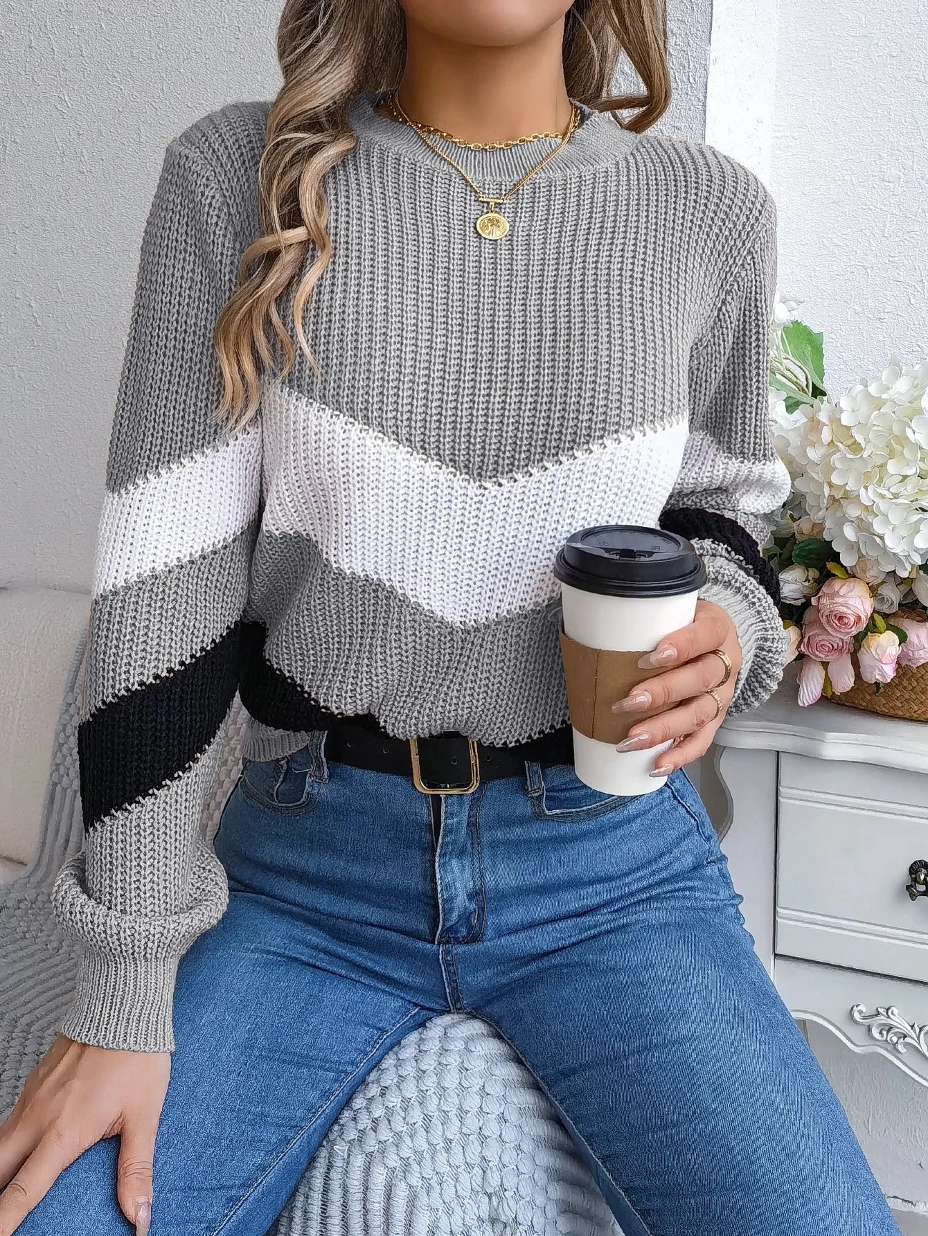 Colorblock Knit Sweater