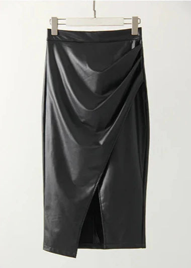 Orlisse | Women’s Draped High Waist Midi Wrap Skirt