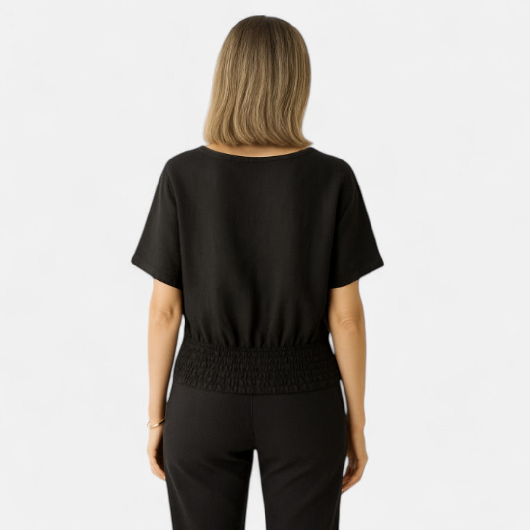 Lysanne | Women’s V-Neck Short Sleeve Relaxed Top