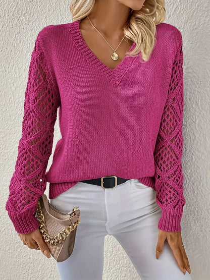 Knit V-Neck Cozy Women Sweater