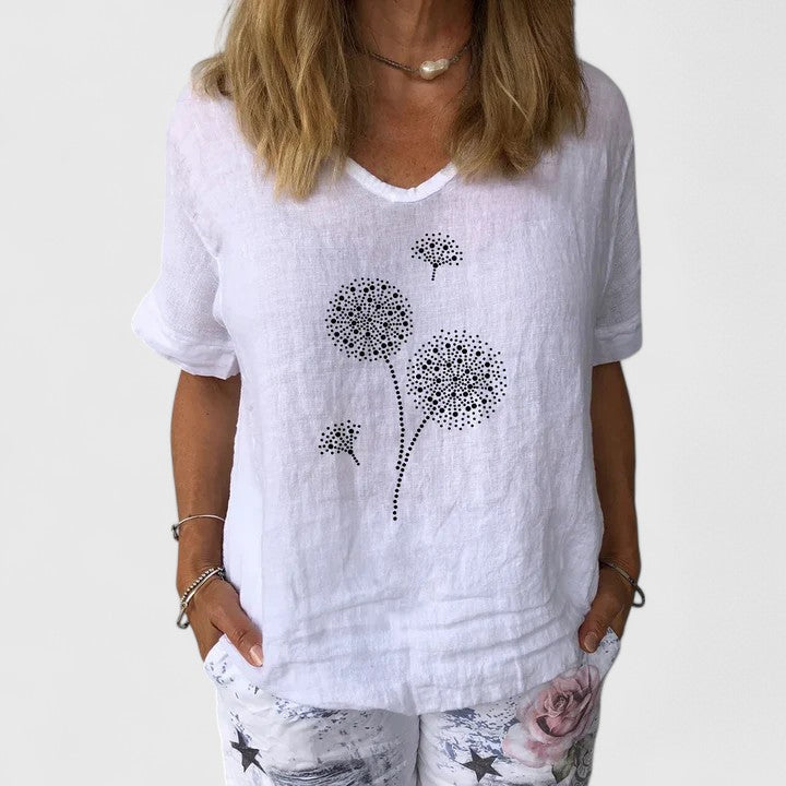 Elira | Women’s Dandelion Graphic Relaxed T-Shirt