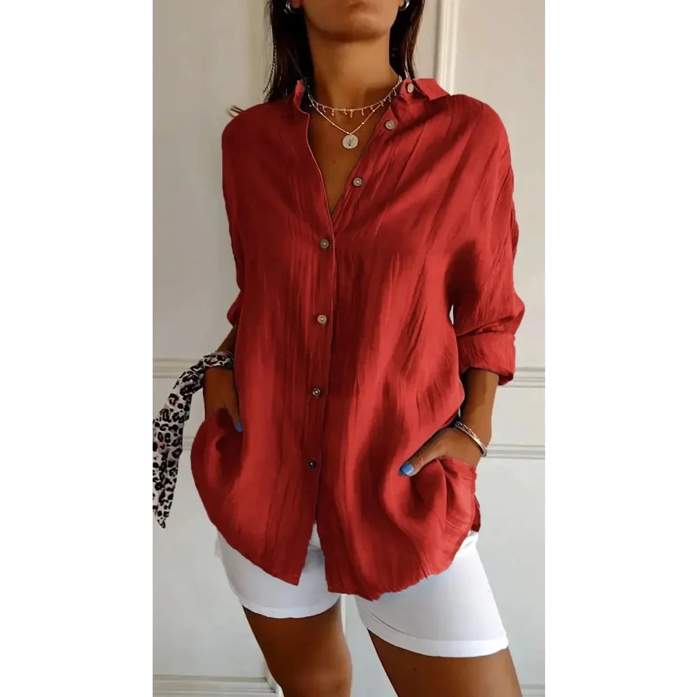 Noa | Relaxed Button Front Spring Blouse