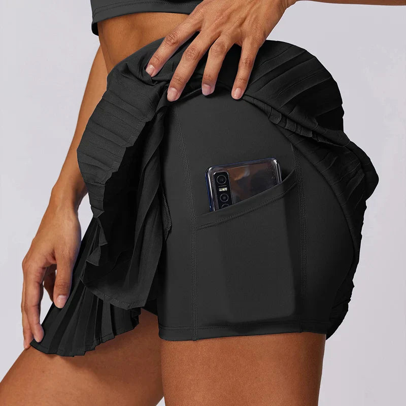 Elowra | Women’s Pleated High Waist Mini Skirt