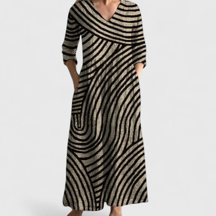 Women’s Striped Elegant Maxi Dress